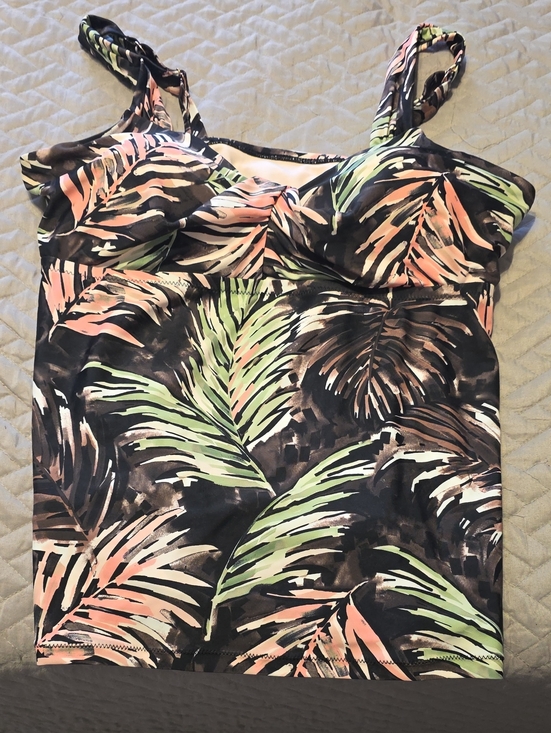 Raisins Other - Raisins Tropical Leaf Swim Camisole in Black, Coral & Green
